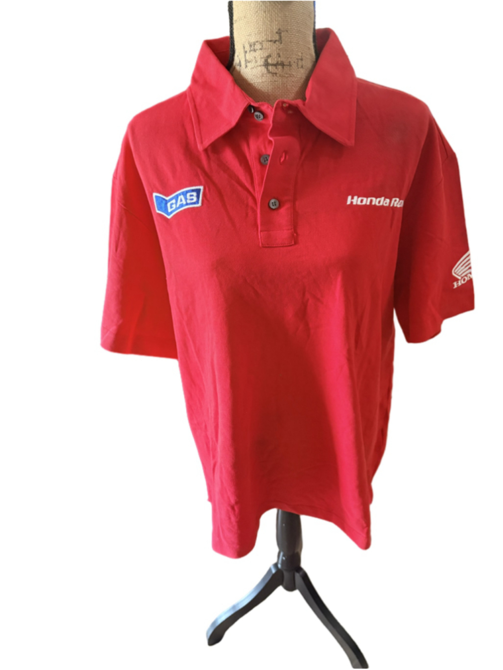 GAS Red Honda Racing Polo Shirt Men’s Size 3XL with White Accents